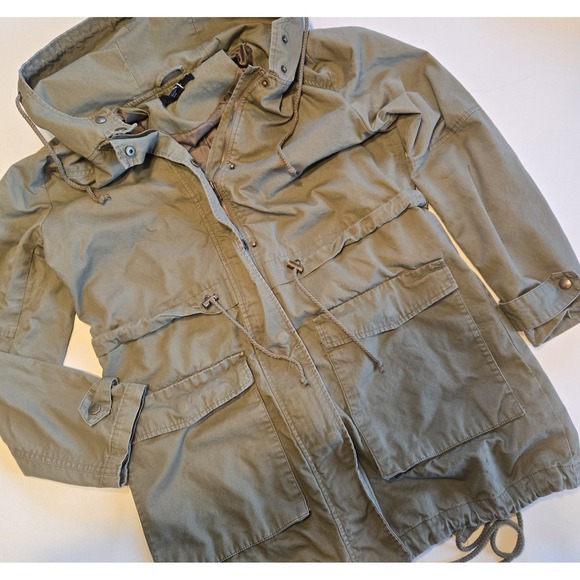 Forever 21 Jackets & Blazers - Forever 21 Mid Length Full Zip Jacket w/ Hood Olive Army Green Adult Womens Sz L